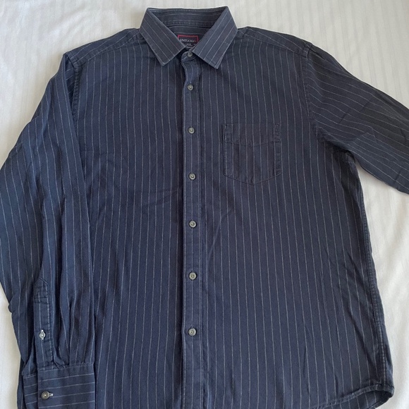 UNTUCKit Men’s Long Sleeve Button Up Shirt Size Flannel Large Blue Striped - Picture 1 of 10